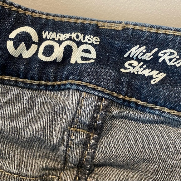 Warehouse One Mid Rise Skinny Jeans Size 14+ Short - Picture 5 of 5